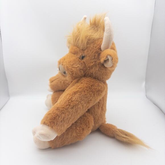 Lifelike Scottish Cow Stuffed Animal Posable Joints Highland Cow Plush Doll Toy - Picture 4 of 6